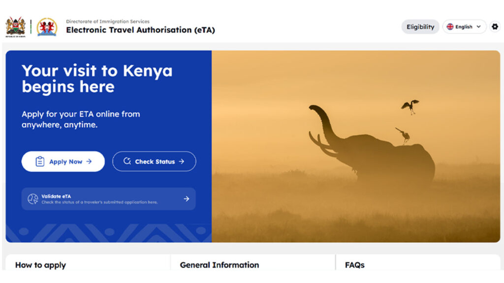 Kenya eTA application process