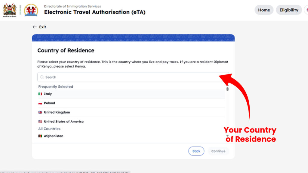 Kenya eTA application process